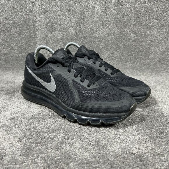 Nike Air Max 2014 621078-007 Women's Size 10 Triple Black Athletic Shoes Used - Picture 2 of 13